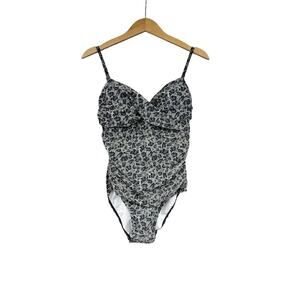 Caribbean Sand One Piece Swimsuit Gray Grey Leopard Modest‎ Beach Womens 12